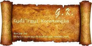 Györgyi Konstancia névjegykártya